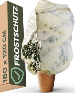 Winterschutz für Pflanzen XXL 180 x 120 cm - Dickes Material - Mit Aufbewahrungstasche - Waschbar - Reißfest - Für Palmen