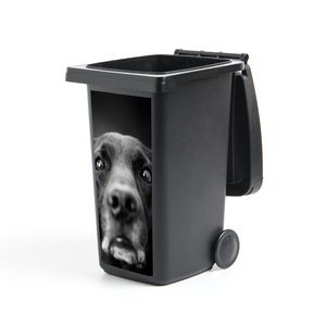 MuchoWow® Mülltonnenaufkleber Tierprofil Labrador Hund in schwarz und weiß 44x98 cm - Containeraufkleber - Aufkleber - Mülltonnen-Aufkleber