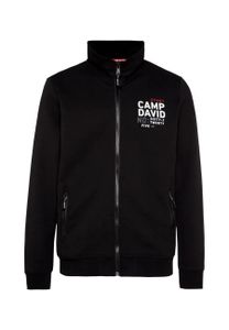 Camp David Jacke Trainingsjacke mit Rubber Prints, seitlichen Reißverschlusstaschen und Stehkragen in lockerer Passform