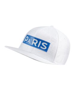 NIKE X Paris Pro Jordan Saint-Germain Cap raffinierte Basic-Cappy mit großem Patch Schirmmütze Weiß