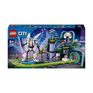 LEGO City Achterbahn mit Roboter-Mech, Spielzeug-Vergnügungspark, Spielset für Jungen und Mädchen ab 8 Jahren, Geschenk für kreative Kinder 60421