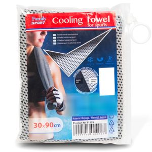 Family Sport – Kühlendes Handtuch – Kühlendes Sporthandtuch – 90 x 30 cm – Grau/Schwarz – 1 Stück – leicht und ultra-saugfähig