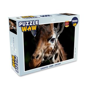 MuchoWow® Puzzle 1000 Teile Giraffe - Tier - Schwarz - Erwachsene - Rätsel