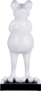 Casablanca by Gilde Dekofigur Skulptur Frosch Frog weiß metallic H. 65,5 cm,52420