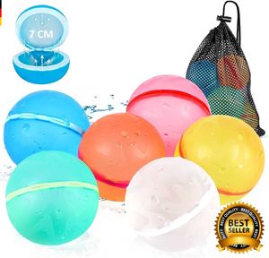 12 Wasserbomben Wiederverwendbar, Wasserball, Automatisch Selbstdichtend Silikon Wasserballons, Kinder Sommerspiel Outdoor Wasserspielzeug