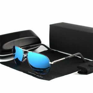 Aluminium Herren Sonnenbrille Polarisiert Fahren Uv400 Schutz Pilotenbrille-Blau Silber Grau