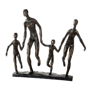 Casablanca by Gilde Dekofigur Skulptur Familie bronzefarben H. 32 cm,79614