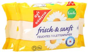 Gut &  Feuchtes Toilettenpapier 2 x Doppelpack (2x70=140) Kamille