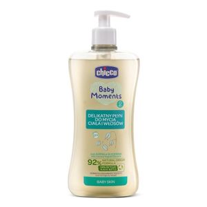 Chicco Baby Moments Shampoo für Körper und Haare, 500 ml, ab 0 Monaten