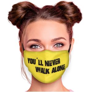 Mundschutz Nasenschutz Behelfs – Maske, waschbar, Filterfach, verstellbar, Motiv You'll never walk alone