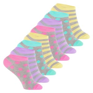 Footstar Kinder Sneaker Socken (8 Paar) Bunte Kurzsocken für Mädchen & Jungen - Pastelltöne 23-26