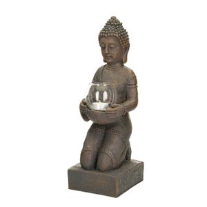 Prebuďte duchovno v záhrade: FeineHeimat Budha s lampášom, 44 cm