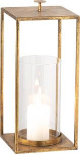 J-Line Laterne Nino Eisen/Glas Gold