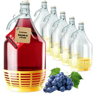 KADAX balón na víno, sklenený balón na víno, sklenený sud na víno, fermentačný balón, sklenený sud na víno