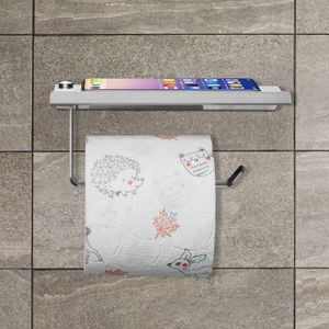 relaxdays Uchwyt na papier toaletowy z półką