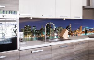 Küchenrückwand Folie selbstklebend MANHATTAN 260 x 60 cm - Klebefolie - Dekofolie - Spritzschutz für Küche -