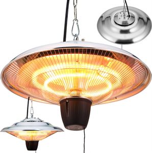 MONZANA® Heizstrahler Deckenheizstrahler Infrarotstrahler 1500W IP24 2 Halogen Heizstäbe Terrassenstrahler Outdoor Heizung Infrarotheizung Heizpilz