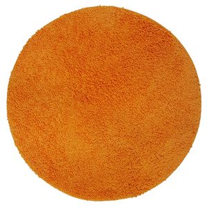 DILUMA | Badematte Rund Ø 60 cm Orange | Badteppich | Flauschiger Hochflor, Weich, Rutschfest, Saugstark