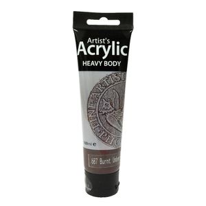 Farba akrylowa artystyczna do malowania HB 100ml Burnt Umber - 687 Brązowa