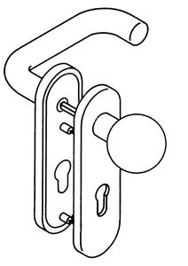 Hewi kurzschild-Drückergarnitur 111R / 123.23R / 230...R E72 PZ TS48,1-58 rubinrot Wechselgarnitur - 111R03.113 33