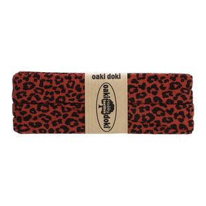 3m Oaki Doki Jersey-Schrägband mit Leopard Print gefalzt Einfassband elastisch