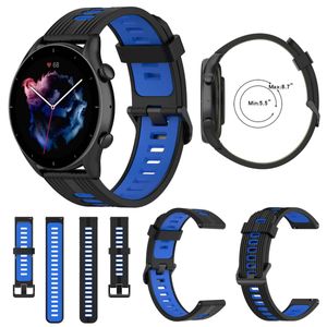 Für Amazfit GTR 4 / GTS 4 Watch Uhr Kunststoff / Silikon Armband Ersatz Arm Band Ersatz Schwarz / Blau