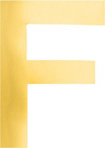 Oblique Unique Bügelbild Buchstabe F Bügelfolie für DIY Gestaltung Beschriftung von Kleidungsstücken uvm. - gold