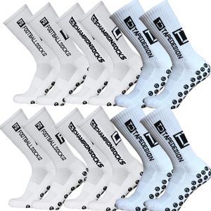 6 Paar-Pack Fußballsocken Sportsocken Rutschfeste Sportstrümpfe Grip Socken Anti Slip Training Athletic Socken gr.39-46,(3 Stile)