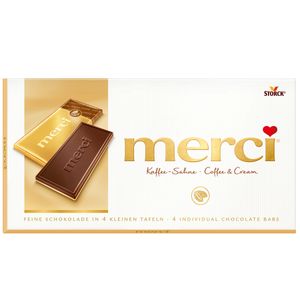 Storck merci coffee cream jednotlivě balené čokoládové tyčinky 100g