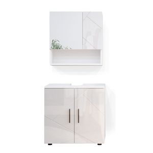 Súprava kúpeľňového nábytku Livinity® Irma, 2 kusy, toaletný stolík 60 cm, biely vysoký lesk