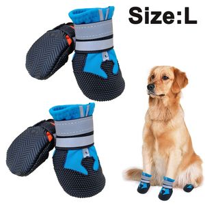 Wasserdichte Hundeschuhe, Breathable Hundeschuhe rutschfeste Schuhe Hundeschnee Stiefel, 4 Stück