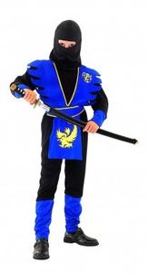 Ninja-Kostüm blau für Jungen - 4 bis 6 Jahre / Grösse 110