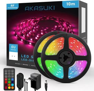 ZMH LED pásek 10M RGB Samolepicí pásek s dálkovým ovládáním Podsvícení TV Funkce Smart Timing pro obývací pokoj ložnice