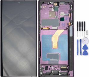 Pro Samsung Galaxy S22 Ultra 5G Displej Full OLED s rámečkem Dotykový díl Náhradní díl Oprava Fialová