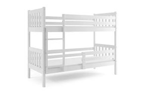 Patrová postel Carino - 2 osoby 90x200 bez úložného prostoru – Bílá,