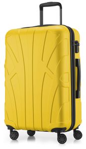 Suitline - Hartschalen-Koffer Check-In Gepäck Trolley Rollkoffer Reisekoffer, TSA, 66 cm, ca. 68 Liter, 100% ABS,Gelb