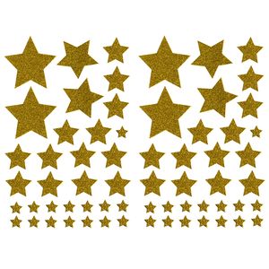 Oblique Unique 64 Sterne Sticker Stern Aufkleber mit Glitzereffekt für Weihnachten zum Basteln Spielen - gold