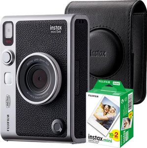 Set mit Fujifilm Instax mini Evo Kamera, schwarz, Tasche und 2x10 Film