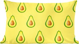 MuchoWow® Zierkissen Sofakissen Wohnzimmer Dekokissen 60x40 cm Avocado - Muster - Gelb - Kopfkissen - Polster mit Foto