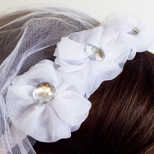 Oblique Unique Haarreifen Brautschleier mit Strasssteinen JGA Hochzeit Schleier