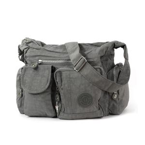 Bag Street Nylon Tasche Damenhandtasche Schultertasche grau 30x12x22 D2OTJ205K