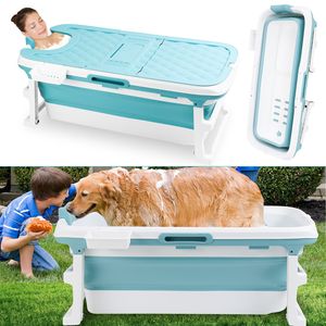 Fiqops 149cm Faltbare Badewanne Erwachsene Ideal für kleine Badezimmer, Praktisch und Tragbar