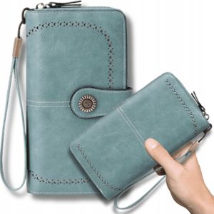 OMNA | Dámska kožená peňaženka MODRÁ - ochrana RFID - priestranná - elegantná a praktická OMNA | Dámska kožená peňaženka MODRÁ - ochrana RFID - priestranná - elegantná a praktická