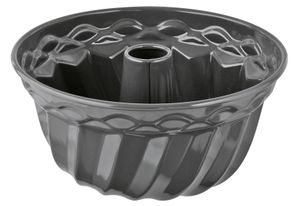 Dr. Oetker Gugelhupfform Ø 22 cm EXCLUSIVE, traditionelle Backform für köstlichen Gugelhupf, Kuchenform mit Emaille-Versiegelung (Farbe: Grau-Braun/Crème), Menge: 1 Stück