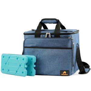 CampFeuer Kühltasche 30 Liter, blau-meliert, leicht und wasserdicht