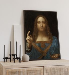 Poster Salvator mundi, groesse_poster:50x70 cm, groesse_rahmen:schwarz 50x70 cm