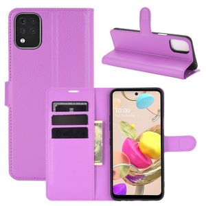 König Design Hülle kompatibel mit LG K42 Kunstleder Handyhülle - Handy Case Violett