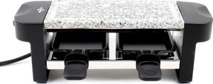 Raclette Hot Stone Duo, Mit Steinplatte, Raclette für Zwei mit Grillplatte aus Stein, Tischgrill für 2 Personen, Mit zwei Pfännchen, Mini Raclette
