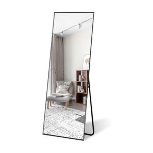SensaHome Ganzkörperspiegel - Wandspiegel mit minimalistischem Design - Stehend mit schwarzem Rand - Modern - Schminkspiegel/Badezimmerspiegel - Schwarz - 39 cm x 156 cm
