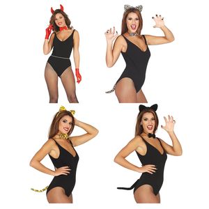 3 tlg. Verkleidungs-Set sexy als Teufel, Leopard, Tiger und Katze : Teufel